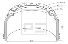 Brzdový buben PE Automotive 036.400-00A