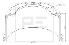 Brzdový buben PE Automotive 046.425-00A