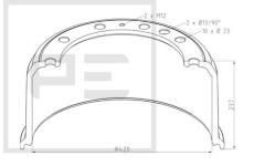 Brzdový buben PE Automotive 046.687-00A