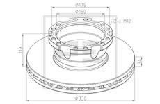 Brzdový kotouč PE Automotive 106.004-10A