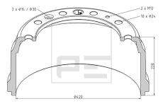 Brzdový buben PE Automotive 106.064-00A