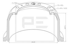 Brzdový buben PE Automotive 106.083-00A