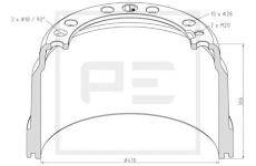 Brzdový buben PE Automotive 146.137-00A