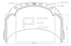 Brzdový buben PE Automotive 166.075-00A