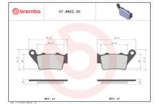 Sada brzdových destiček, kotoučová brzda BREMBO 07BB0230