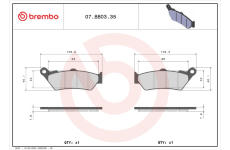 Sada brzdových destiček, kotoučová brzda BREMBO 07BB0335