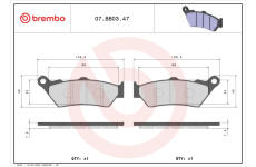Sada brzdových destiček, kotoučová brzda BREMBO 07BB0347
