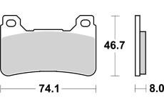 Sada brzdových destiček, kotoučová brzda BREMBO 07HO50SA