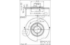 Brzdový kotouč BREMBO 08.2266.10