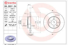 Brzdový kotouč BREMBO 08.2631.34