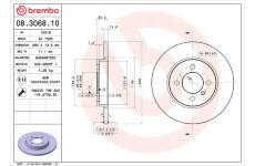 Brzdový kotúč BREMBO 08.3068.10