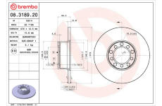 Brzdový kotouč BREMBO 08.3189.20