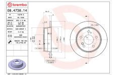 Brzdový kotúč BREMBO 08.4738.14