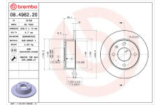 Brzdový kotouč BREMBO 08.4962.20