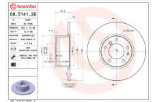 Brzdový kotouč BREMBO 08.5141.20