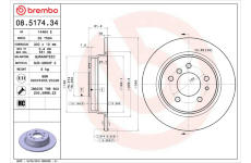 Brzdový kotúč BREMBO 08.5174.34