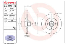 Brzdový kotouč BREMBO 08.5833.25