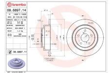 Brzdový kotouč BREMBO 08.6897.11