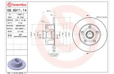 Brzdový kotúč BREMBO 08.6911.14