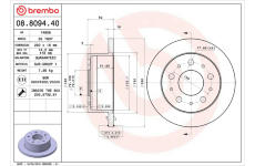 Brzdový kotúč BREMBO 08.8094.40