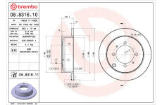 Brzdový kotúč BREMBO 08.8316.11