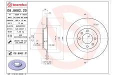 Brzdový kotúč BREMBO 08.8682.21