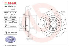 Brzdový kotouč BREMBO 08.8843.2X