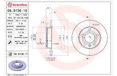 Brzdový kotúč BREMBO 08.9136.10