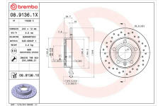 Brzdový kotouč BREMBO 08.9136.1X