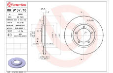 Brzdový kotouč BREMBO 08.9137.10