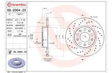 Brzdový kotúč BREMBO 08.9364.2X