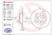 Brzdový kotouč BREMBO 08.9367.10