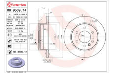 Brzdový kotúč BREMBO 08.9509.11