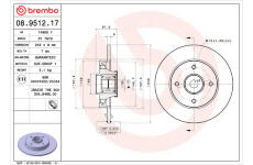 Brzdový kotouč BREMBO 08.9512.17