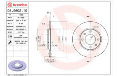 Brzdový kotúč BREMBO 08.9602.10