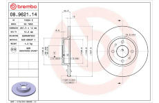 Brzdový kotouč BREMBO 08.9621.14