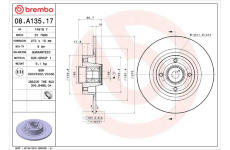 Brzdový kotouč BREMBO 08.A135.17