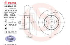 Brzdový kotúč BREMBO 08.A205.11