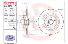 Brzdový kotúč BREMBO 08.A239.17