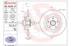 Brzdový kotouč BREMBO 08.A239.27