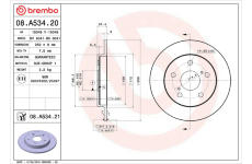 Brzdový kotouč BREMBO 08.A534.20