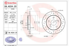 Brzdový kotouč BREMBO 08.A534.2X