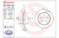 Brzdový kotúč BREMBO 08.A534.31