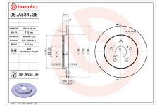 Brzdový kotúč BREMBO 08.A534.3E