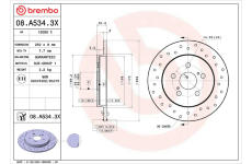 Brzdový kotouč BREMBO 08.A534.3X