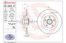 Brzdový kotúč BREMBO 08.A826.37