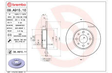 Brzdový kotouč BREMBO 08.A915.11