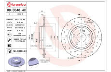 Brzdový kotouč BREMBO 08.B348.4X