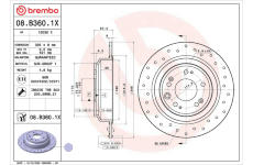 Brzdový kotouč BREMBO 08.B360.1X