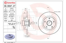 Brzdový kotouč BREMBO 08.B397.27